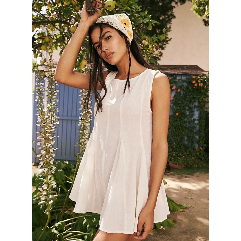 Free People romper ivory M Boho Flowy Gauze Summer Beach Casual
